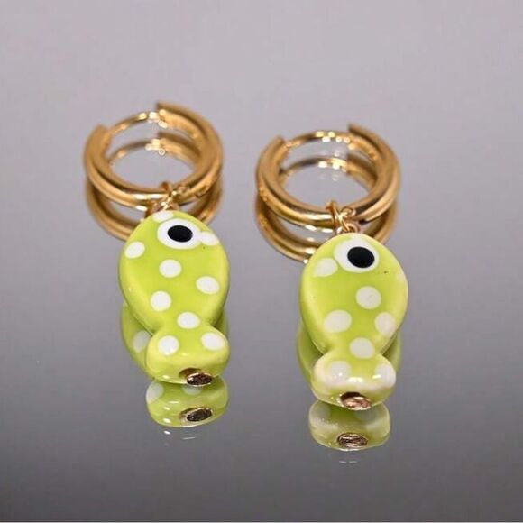 Anthropologie Jewelry - Green Fish earrings S1134
